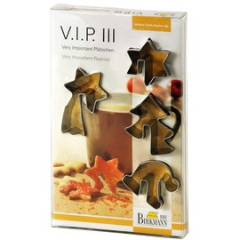 RBV Birkmann 143531 Plätzchenausstechformen V.I.P. III 4er Set, Edelstahl, 4-7 cm
