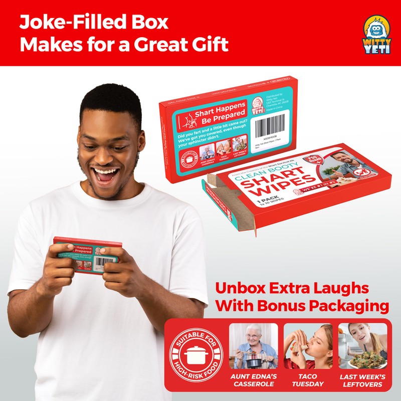 Witty Yeti Shart Wipes 2 Pack