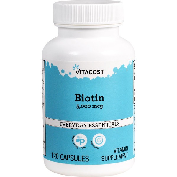 Vitacost Biotin - 5000 mcg - 120 Capsules