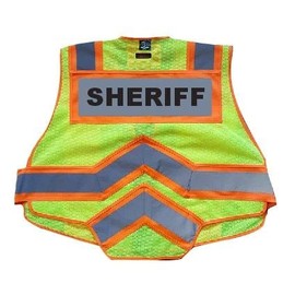 FIRE NINJA - Ultrabright Safety Sheriff Vest | Class 2 Reflective - High Visibility - Double Breakaway Zipper (as1, alpha, s, regular, regular, Orange)