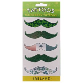 Temporary Tattoo Pack with Different Irish Moustaches Design