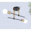 Embesslis Modern Semi-Flush Mount Ceiling Light, Black and Gold, 45.5