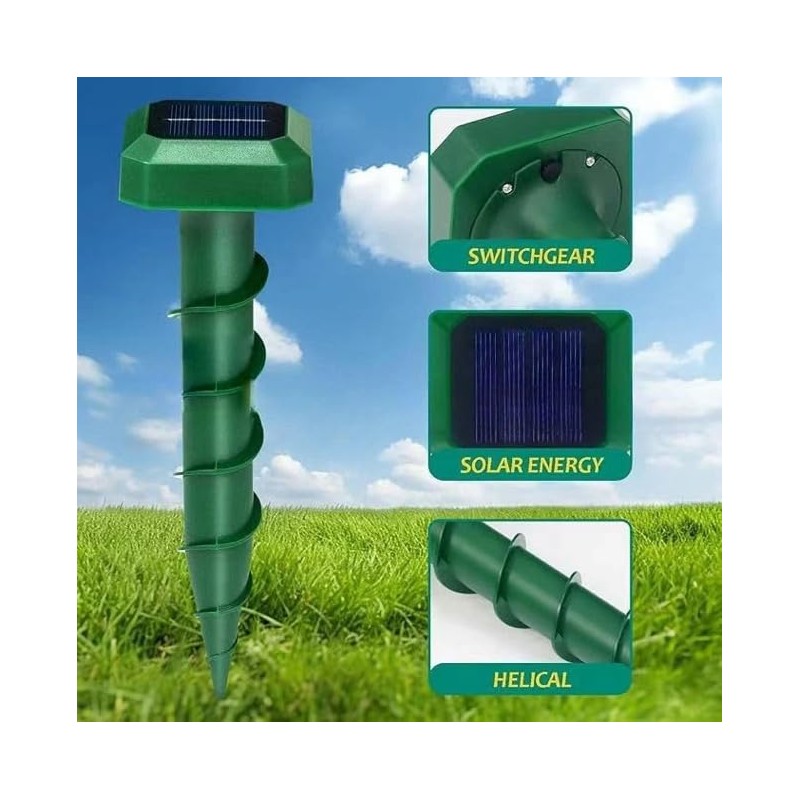 Solar Ultrasonic Pest Repellent for Yard, 4 Pack Deterrent for