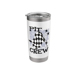 Pit Crew Car Racing Party Costume with Checkered Flag Stainless Steel Insulated Tumbler
