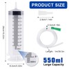 550 ml Syringe with Hose, Plastic Syringe with Cap, Large