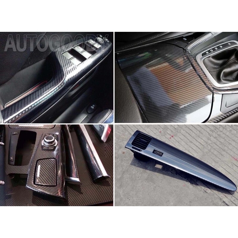AUTOGOODY 120" x 60" HIGH GLOSS 5D Black Carbon Fiber