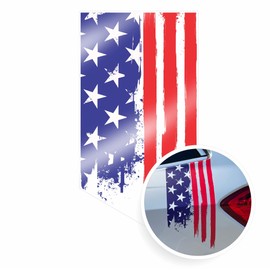 GOLD HOOK Distressed American USA US Flag Truck Tailgate Vinyl Decal (10" x 19")