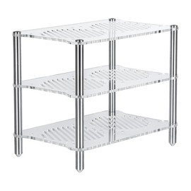 Fosi Audio Acrylic Amplifier Rack for Cooling Fan, Sturdy Audio Equipment Rack for Home Theater, HiFi and AV Component Rack, Ventilated Speaker Stand for Studio and Audio Devices