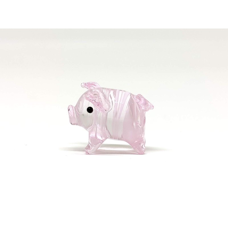 Sansukjai Rare Pig Micro Tiny Figurines Hand Blown Glass Art