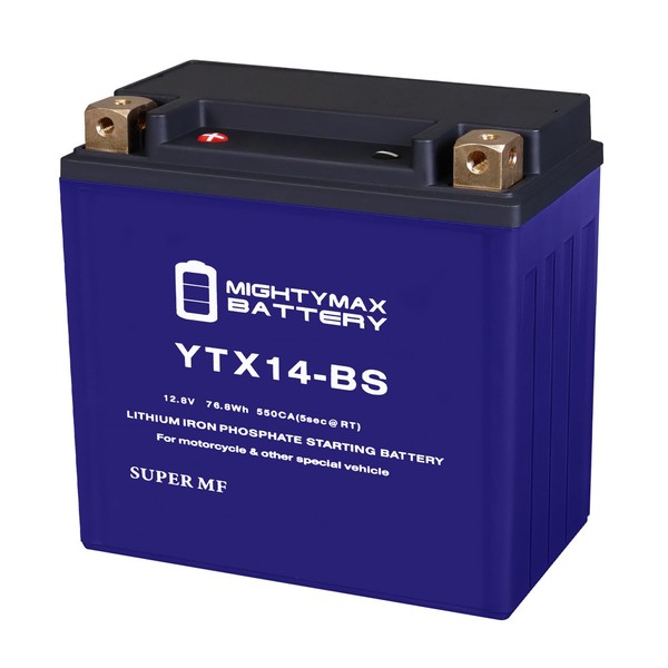 Mighty Max Battery YTX14-BS Lithium Replacement Battery Compatible with Duralast