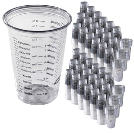 Disposable Measuring Cups 10 oz [Pack of 1000] Clear Plastic Graduated for Measuring Intake and Output -Cooking and Baking - Mixing Drinks, Resin, Stain and Paint - Calibrated in ML, CC & OZ (1000)