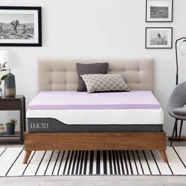 LUCID 2 Inch Lavender Infused Memory Foam Mattress Topper - Ventilated Design - Twin XL Size