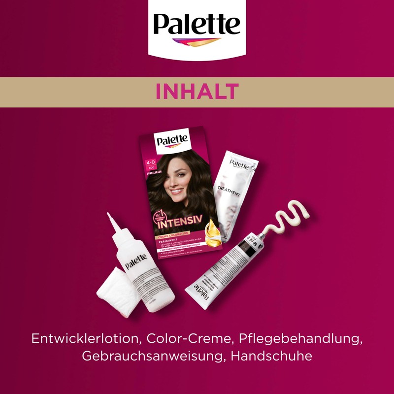 Palette Intensive Cream Colouration 4-0/800 Dark Brown (3 x 115