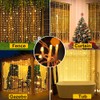 Whywhife Upgraded Solar Curtain Lights Outdoor Garden Fairy String Lights