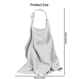 Qwrqwr Breastfeeding Cover Nursing Scarf Soft Muslin Cotton Covers 360° Privacy Shield Apron for Mum with Adjustable Neck Strap Breathable Baby Car Seat Stroller Canopy (Grey)