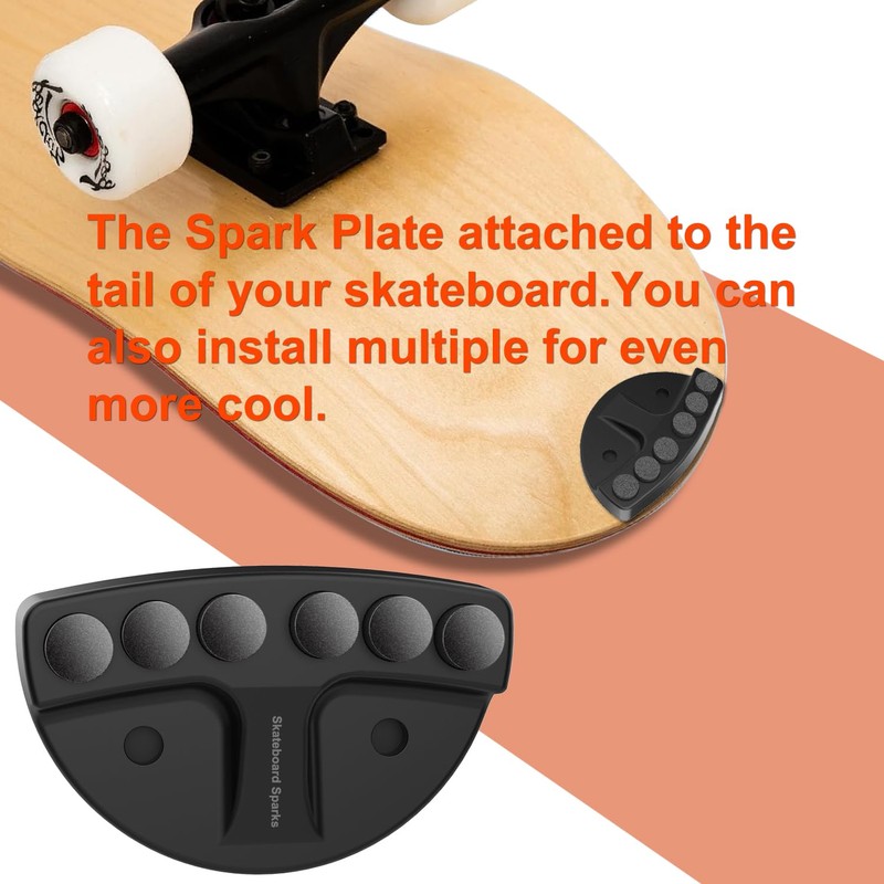 Upgrade Your Skateboard Add Sparking Flames Tail Plate Attachment for