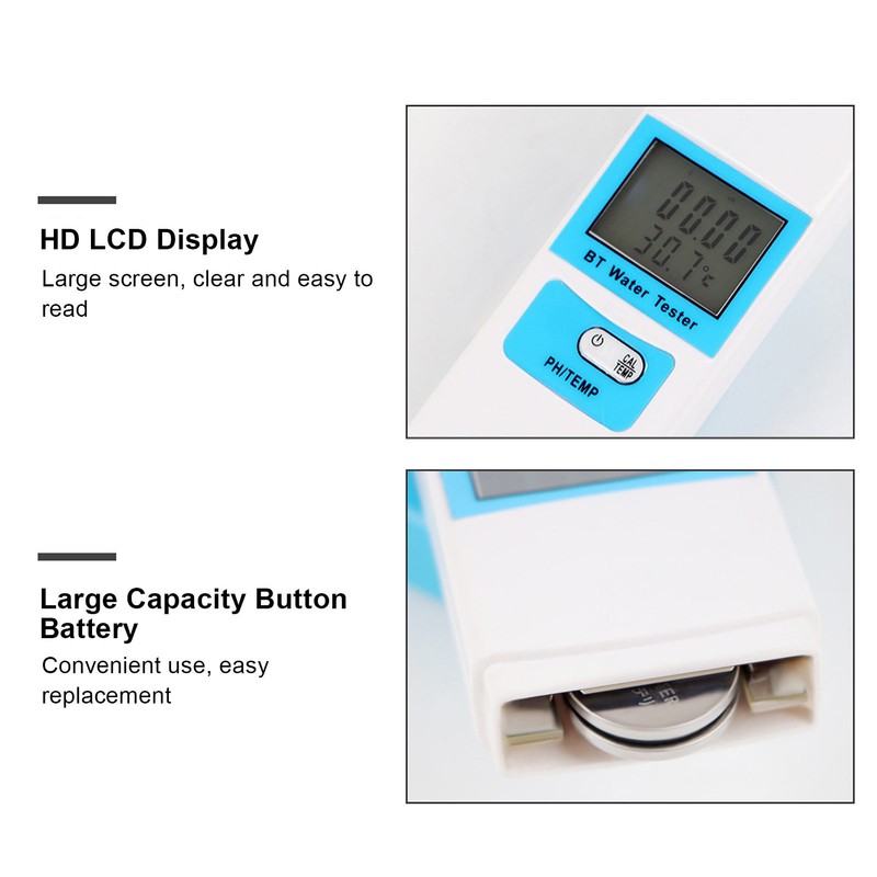Bluetooth Water Quality Monitor PH Temperature Test Pen High Accuracy