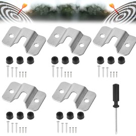 DIKEBAO 5 Pack Dartboard Bracket Dart Board Hanging Kit Dartboard Holder Hanging Wall Hook Dartboard Mounting Bracket Kit with 1 PCS Screwdriver for Hanging Screw Hook Set Accessories Kits