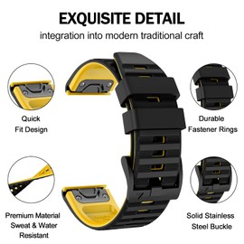 MYSNBKN Bands Compatible with Garmin Fenix 6/6 Pro Band,22MM Classic Accessory Sport Band Strap for Fenix 5 Plus/Fenix 5 /Forerunner 935/Forerunner 945/Approach s60/ Quatix 5 Smart Watch