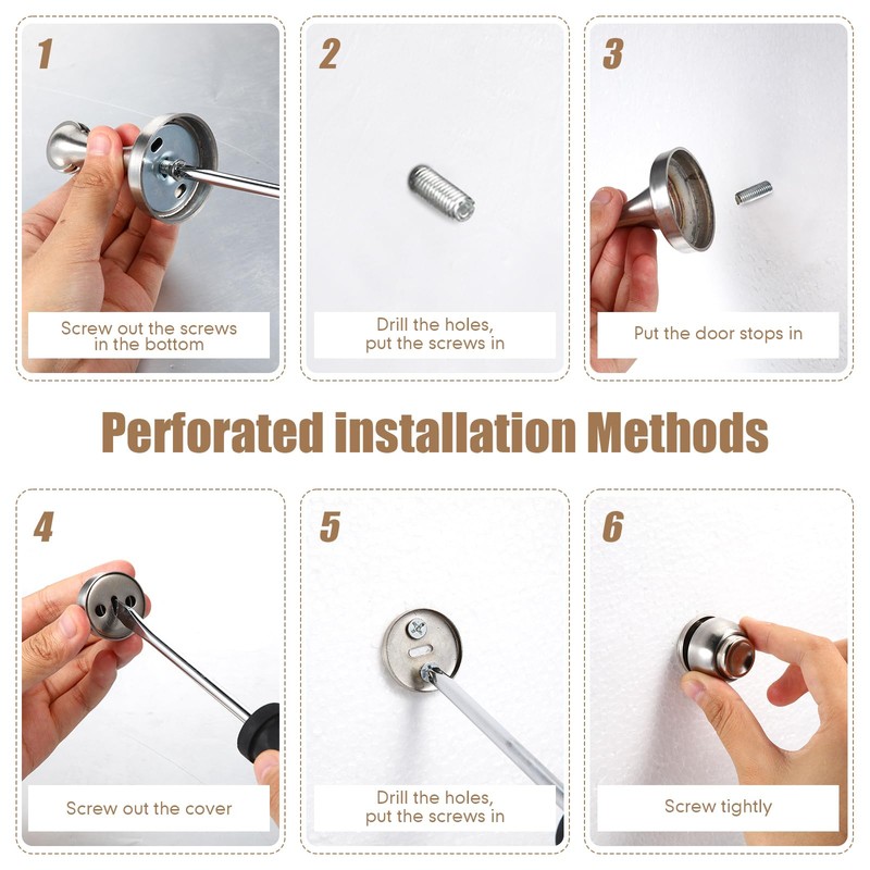 8 Pcs Magnetic Door Stoppers Stainless Steel Door Stops Magnetic
