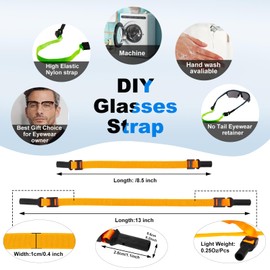 VLANIARO Glasses strap for Men Women Kids, Orange Purle Green Blue