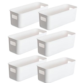 jenniehome 6 Stück Aufbewahrungsbox Kunststoff Aufbewahrungskorb mit Griffen Boxen Aufbewahrung Küche Aufbewahrungsboxen Küchenschrank Organizer box für Badezimmer Regal Ordnungsboxen Kunststoffbox