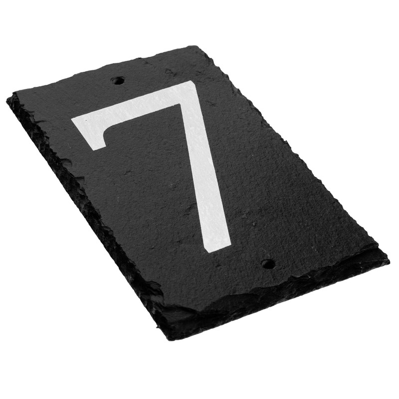 Number 7-14.5 x 9cm Natural Solid Slate House Number Plaque