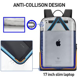 BOPAI 17 inch Super Slim Laptop Backpack Men&Women Anti Theft Backpack Waterproof College Backpack Travel Laptop Backpack for Men Business Laptop Backpack Casual Daypack for Men