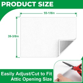 Forestchill Attic Door Insulation, Stairs Ceiling Shutter Seal With Velcor Strips, Air Tight Cover for Access, 39" x 55", Easy Cut to Fit