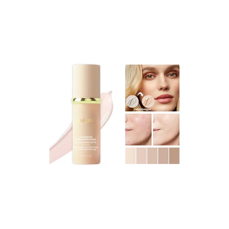 Barubt Base Maquillaje Liquido 4en1 Crema Corrector Spf 50 Blanco