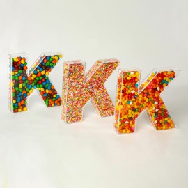 Fillable Alphabet Acrylic Tray Acrylic Alphabet Candy Jar Reusable Party Deli Jar Magnetic Lid Design 10in Sealed Acrylic Box (Y)