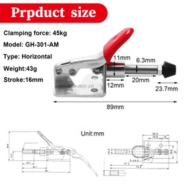 Pack of 4 Toggle Clamp Push Pull Toggle Clamp Quick Release Lever Clamp Horizontal Tensioner Push Pull Action Hand Tool Toggle Clamp Quick Release Tool for Carpentry, Welding