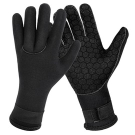 Risipu 3mm Neoprene Gloves for Men and Women – Thermal Anti-Slip Wetsuit Gloves with Adjustable Wrist Strap, Ideal for Scuba Diving, Snorkeling, Kayaking, Surfing & Cold Water Swimming (L)