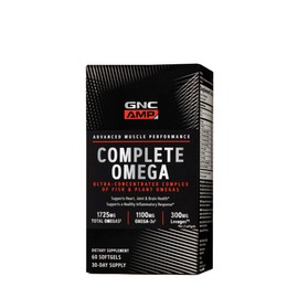 GNC AMP Complete Omega, Supports Heart, Joint, Brain Health, 60 Count