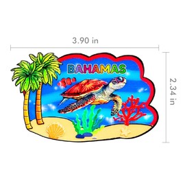Bahamas Souvenir Gift Magnet Bulk 6 Pack Set – Unique Bahamas Fridge Magnets for Refrigerator, Vacation Collectors Travel Nassau Bimini Keepsake Souvenirs Men & Women, Maps Dolphins Turtles Palm Trees