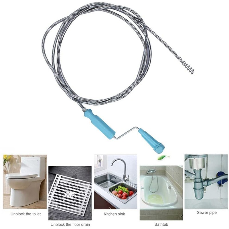 1.8 m Pipe Cleaning Spiral for Bathtubs, Sinks, Toilets, Waste