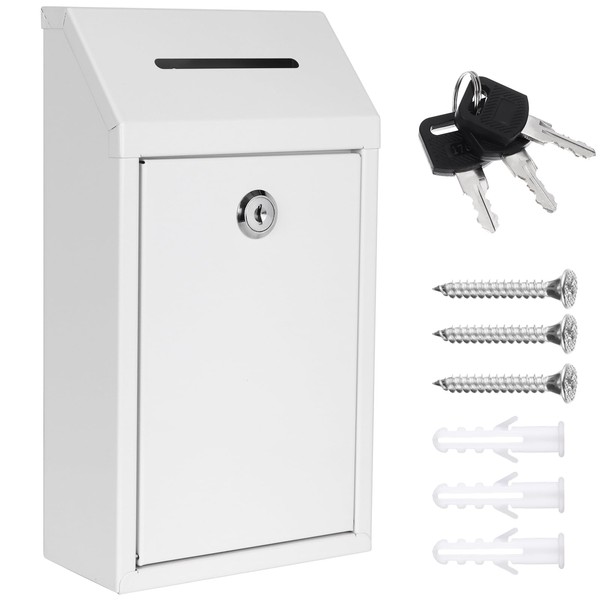 Metal Donation Box Collection Safe Suggestion Box with Lock Wall