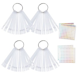 200 Stück Nagel Stick Display,SUPRROW Nail Art Tips Nagellack Display Ring Stick und 4 Nummern-Aufkleber für Display und Praxis DIY Nail Art Nagelstudios(Transparent)