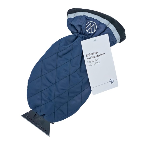 Volkswagen 000096010K Eiskratzer mit Handschuh, VW Logo, Blau, Gefüttert mit