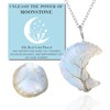 Halukakah Crystals and Healing Stones Women's Necklace Natural Moonstone Platinum