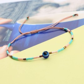 KELITCH Augenfürm Bracelet Bohemian Fashion Beads Bracelets Women's Colourful Miyuki Adjustment Beads Bracelet for Women Bracelet, Miyuki, crystal, No-Gem-Tye