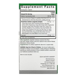 Nature's Answer Resveratrol 637mg 60 Veg Capsules (Purchased directly from the US) / 미국직구 Natures Answer 네이쳐스앤서 레스베라트롤 637mg 60베지캡슐