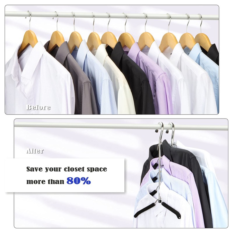 Hangers Space Saving Clothes Hanger 4 Packs Swing Arm Non