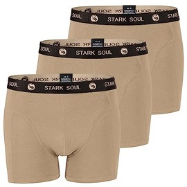 STARK SOUL Men's Boxer Shorts Pack of 3 Retro Soft Cotton Shorts, Pack of 3, taupe-black