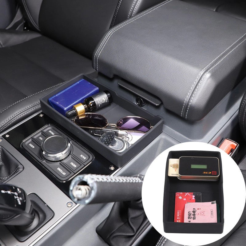 auguisy-motortrim Black Center Console Water Cup Storage Box Tray Fit