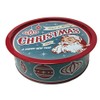 Holiday XL Round Cookie Tin with Tray Lid Santa -