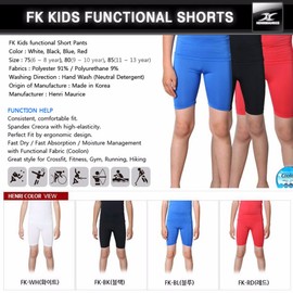 Henri maurice Kids Compression Shorts Underwear Youth Boys Spandex Base Layer Bottom Pants FK, Black, Medium