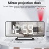 Projection Alarm Clock Mirror Screen USB Charging Snooze 180° Digital