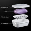 MXY Soap Box, Travel Soap Case with Lid and Drain