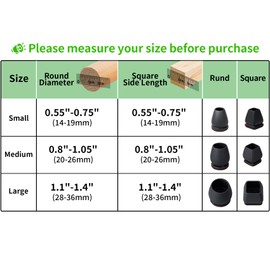 16PCS Extra Small Chair Leg Floor Protectors, Chair Leg Protector for Hardwood Floors, Metal Bar Stool Floor Protectors Chair Leg Caps, Round Felt Furniture Pads Chair Sliders(Black,Fit 0.55"-0.75")